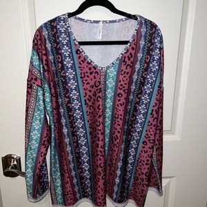 Long Sleeve V-neck Tunic Top